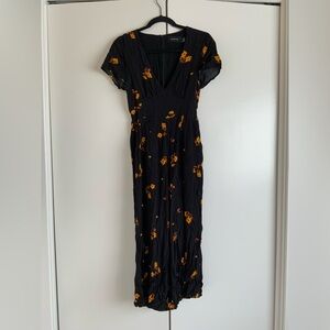 MinkPink Black Floral Romper Size XS